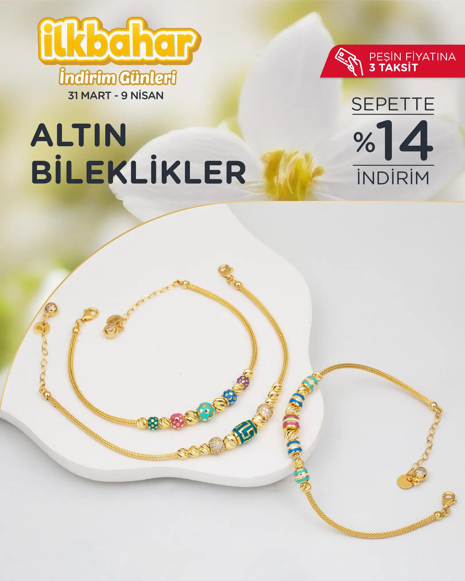İlkbahara özel altın bileklik modelleri ve fiyatları