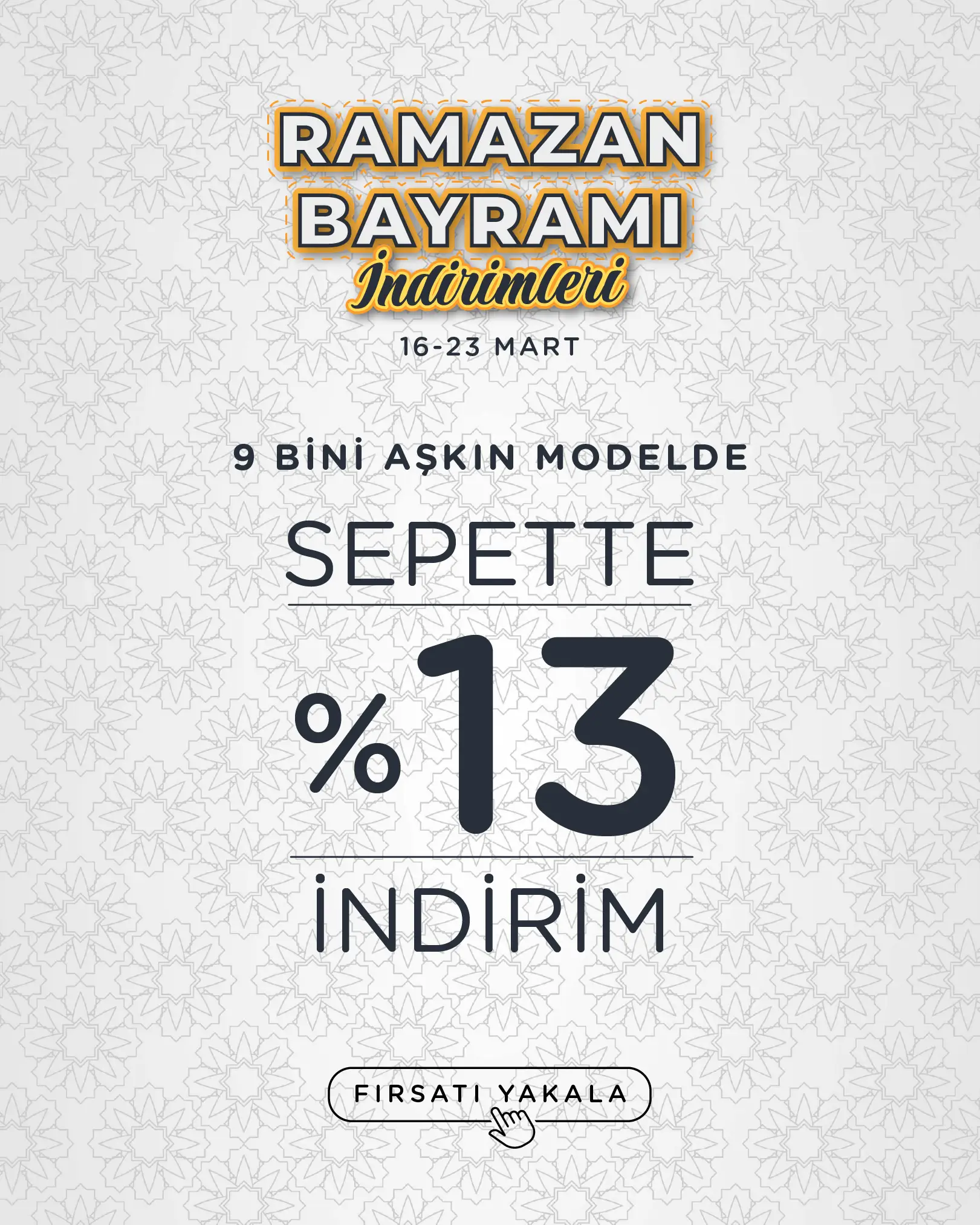 Ramazan bayramına özel sepette %13 ek indirim